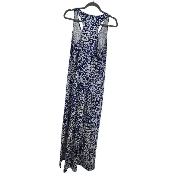 Lilly Pulitzer Kerri Maxi Dress Resort White Blue Pima Cotton‎ Racerback XS - Picture 4 of 9